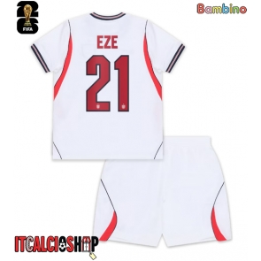 Inghilterra Eberechi Eze #21 Prima Maglia Bambino Mondiali 2026 Manica Corta (+ Pantaloni corti)